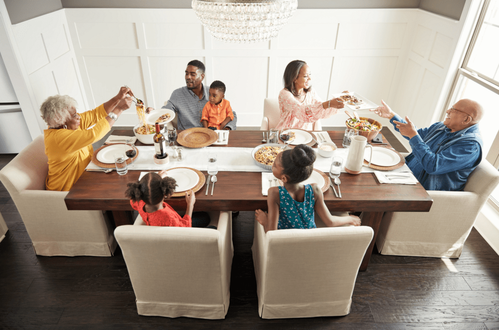 Family enjoying food | Cabinet Factory Of Virginia